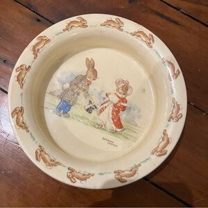 Bunnykins Vintage Ceramic Bunny Plate / bowl.  Barbara Vernon.  Preloved